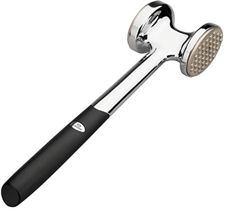 Lacor Profi Design 24cm Fleischklopfer mit 2 Seiten Schnitzelklopfer spülmaschinenfest Metall Fleischhammer 370g