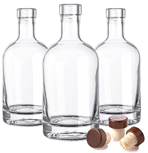 nodic botellas – 3 unidades – 375 ml (12oz). Botellas con tapones de corcho Bar madera de oscuro