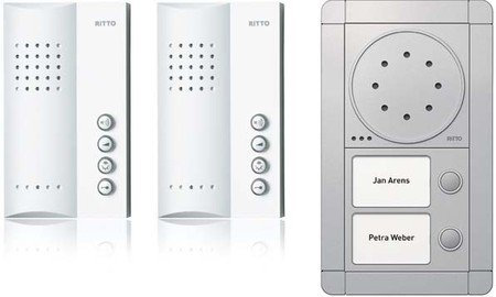 Ritto Portier Audio Set Freisprechstelle 2 WE, inklusive 50 Plus Punkte, Silber/weiß, RGE1891420