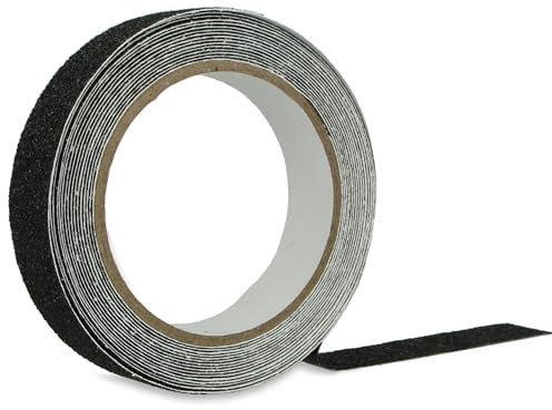 Amig - Nastro Adesivo Antiscivolo - 5 m x 25 mm - Colore Nero - Fissaggio Extra Forte e Resistente all’Umidità - Ideale per Scale e Rampe