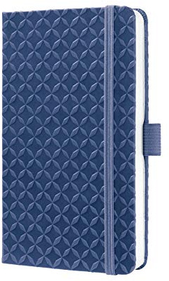 SIGEL JN100 Notizbuch A6 liniert dunkelblau, Tagebuch Jolie, Hardcover, Gummiband, Stifteschlaufe, Einstecktasche, vegan, aus nachhaltigem Papier