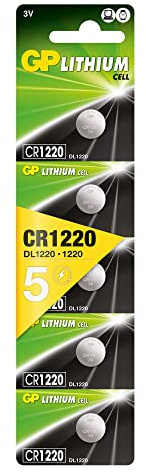GP Lithium Button Cell batteries | CR1220 | 5 Piece