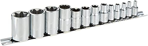 Britool E034801B Mixed Drive Torx Socket Set, 1/4/ 3/8/1/2, 13 Pcs