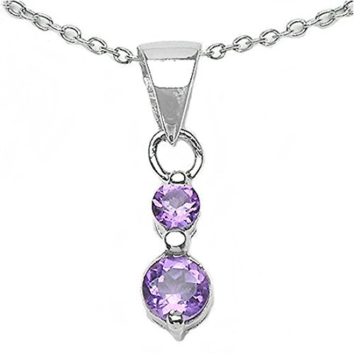 Schmuck-Schmidt-Collier/Kette Anhänger Amethyst 925 Silber-Rhodiniert 0,60 Karat