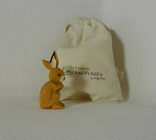 Hase Ohren hoch von Lotte Sievers-Hahn 4,5 cm mit Baumwollbeutel Krippenfigur
