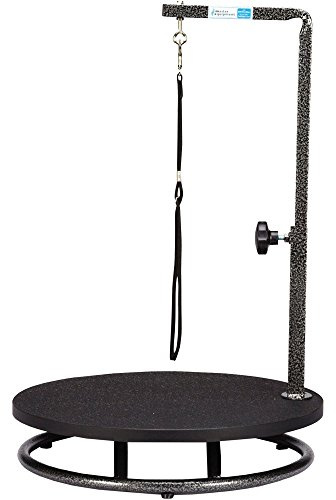 Pet Edge Master Equipment Round Pet Grooming Table – Rotatable Black 18” Diameter Grooming Table Perfect for Small Dogs