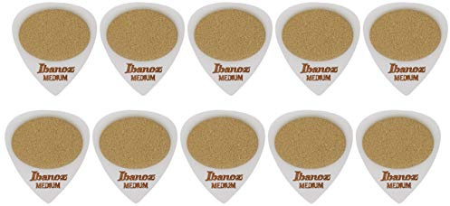 Ibanez PA16MS-WH Plektren mit Sandgriff, 0,8 mm, Weiß, 50 Stück