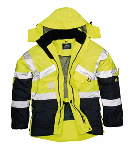 Portwest 2-farbige atmungsaktive Warnschutzjacke, Größe: XS, Farbe: Gelb/Marine, S760YNRXS