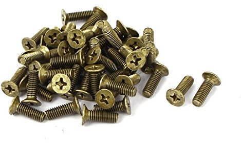 sourcing map 50 Stk M4x12mm Kreuzschlitz Antriebsbefestigung Senkschrauben | GB819, Messing