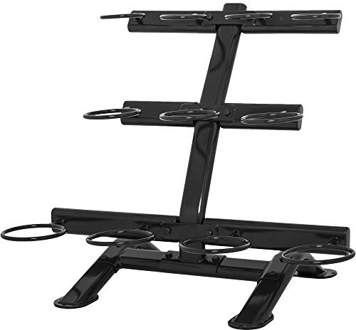 GORILLA SPORTS® Kettlebell Rack - mit 3 Ebenen für 11 Kettlebells, 104,5 x 65 x 85 cm, Vertikale, Schwarz - Kugelhantel Ablage, Hantelständer, Gewichteständer, Hantelablage, Kettlebellständer