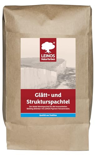 LEINOS Glätt- und Strukturspachtel 684, weiß – Feine Spachtelmasse für Wand & Decke innen, lösemittelfrei, atmungsaktiv, gebrauchsfertig, für Lehmputz, Kalk, Gips, Altanstrich, strukturierbar – 5 kg