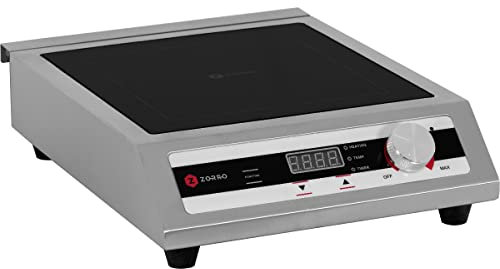ZORRO Induktionskochfeld ZIH 1 | 3500 W | Gastro Profi-Gerät | 15 Stufen Drehregler | Timer-Funktion | Induktionskochplatte aus Edelstahl | Hohe Leistung | Einzelinduktionskochfeld | Hohe Tragkraft