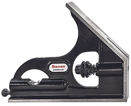 Starrett H33-1224 Winkelmesserkopf, für Kombinationswinkel, Kombinationssätze und Winkelmesser, geschmiedeter gehärteter Stahl, glatte schwarze Emaille-Oberfläche