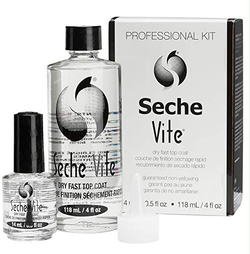 Seche Vite Dry Fast Top Coat, 14 ml, und Nachfüllung und Trichter 118 ml