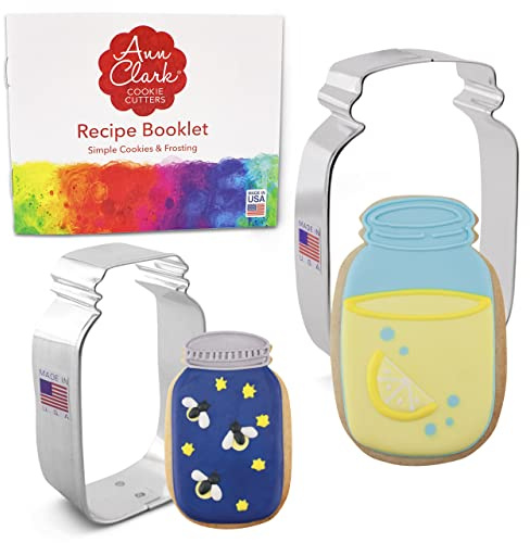 Ann Clark 2-Pc. Mason Jar Cookie Cutter Set, Made in USA, 3-1/2” and 4-1/2”
