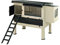Ferplast Outdoor Hühnerstall HAPPY FARM 120 Kleiner Hühnerstall für Legehennen, Thermoplastkunststoff und Holz, für ca. 6 Hühner, Nest, Schutzvorhang und Zubehör inklusive, 140 x 139 x h 110 cm, Beige