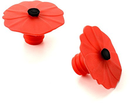 Charles Viancin Poppy Silicone Bottle Stopper, Set of 2