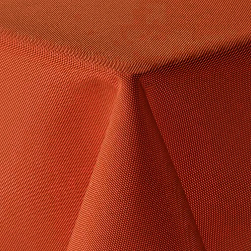 amp-artshop Tischdecke Leinen Optik Eckig 130x160 cm Orange - Farbe, Form & Größe wählbar mit Lotus Effekt - (E130x160Orange)
