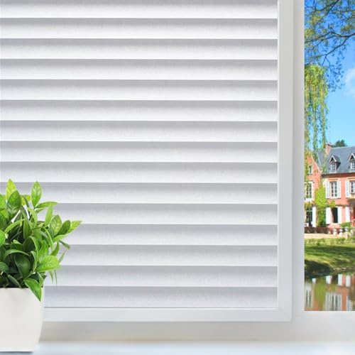 DUOFIRE Film pour Fenêtre Protège Intimité Dépoli Opaque Electrostatique Autocollant Anti-UV P040 (90cm X 300cm)