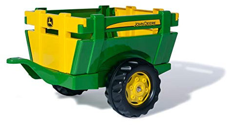 Rolly Toys 122103 - rollyFarm Trailer John Deere, Einachsanhänger, Traktoranhänger mit Heckklappe, Alter 2,5 - 10 Jahre, grün
