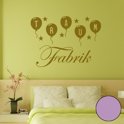 A422 Wandtattoo Traumfabrik 141cm x 101cm flieder (erhältlich in 40 Farben und 3 Größen)