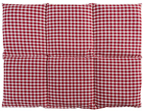 Hot Cherry Pit Pillow - Heating Pad and Cooling Bag - Cherry Stone - Microwavable (red and White, 6 Chambers, 15.75 x 11.81 in)
