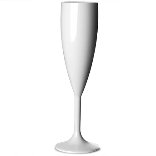 BBP BB 141-1WH NS Flute Polycarbonate, 187 mL, 6.6 oz., White (Pack of 12)