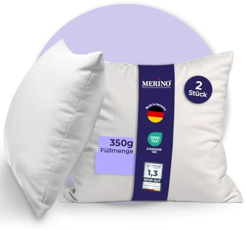 Merino® Sofakissen 40x40cm - 2er Set - Hypoallergenes, Flauschiges Kopfkissen - Kissenfüllung für Bett und Sofa, mit praktischem Reißverschluss - Weiche Innenkissen perfekt als Kissen und Dekokissen