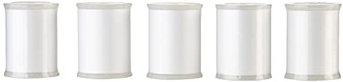 Brother 5 Pack SAEBT Embroidery Bobbin Thread, White, 60 Weight, for Machine Embroidery