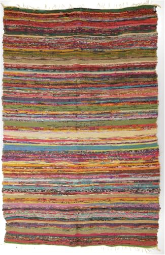 GURU SHOP Leichter Flickenteppich, Flickendecke 100x160 cm - Gelb-bunt