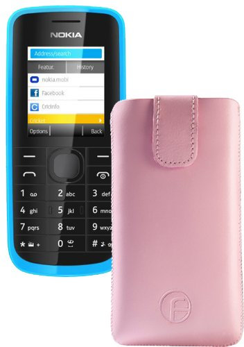 Original Favory Etui Tasche für / Nokia 130 / Leder Etui Handytasche Ledertasche Schutzhülle Case Hülle Lasche mit Rückzugfunktion* in rosa