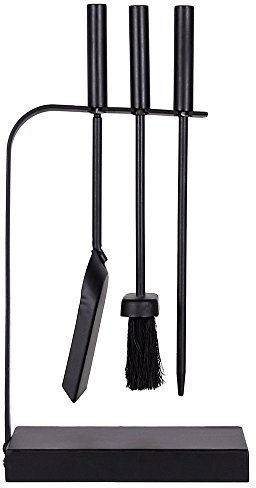 Fire Vida 4 Piece Aston Fire Companion Set, Black Fireside Fireplace