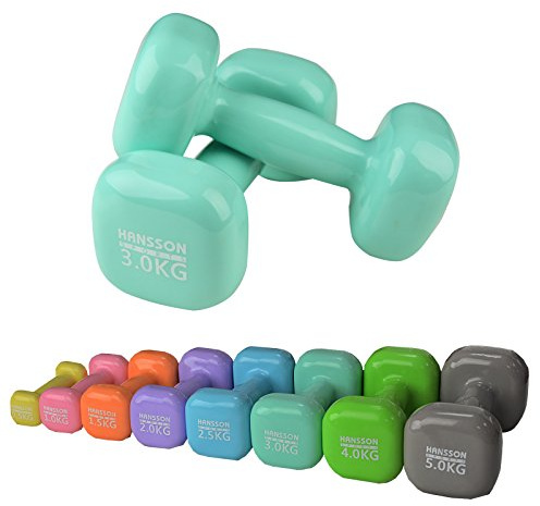 Vinyl Hantel 2er Set Verschiedene Gewichte und Farbe zur Auswahl (Mint, 2 x 3,0 kg)