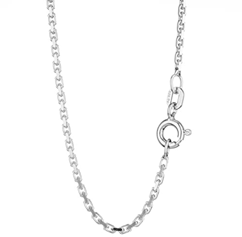 NKlaus Massive Ankerkette Collier 925 Silberkette Diamantiert 1,60mm breit