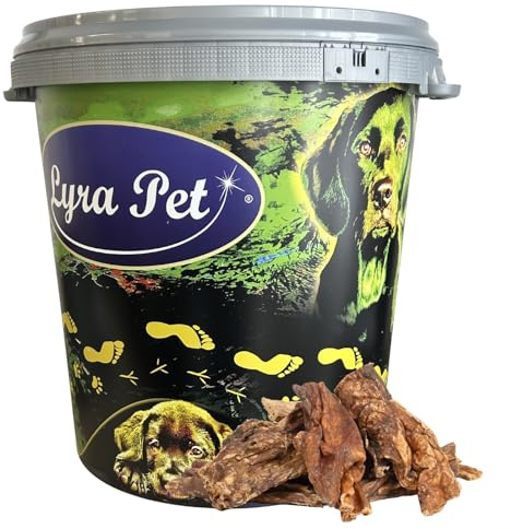 Lyra Pet® 5 kg Rinderlunge getrocknet in 30 L Tonne - Kausnack für Hunde | Proteinhaltiges Leckerli - Reich an Vitaminen & Mineralien - Naturbelassene Belohnung - Aromatisch & gut verträglich