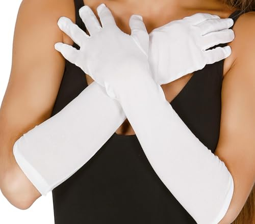Guirca Fiestas GUI16496 - EIN Paar Weisse Handschuhe, 45 cm