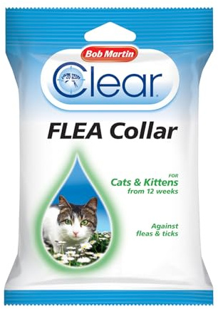 Bob Martin Clear Flea Repellent Collar for Cats and Kittens - Effective Flea and Tick Repellent, Pesticide-Free, Adjustable (1 Collar)