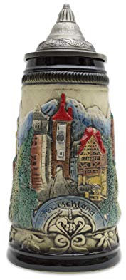 Essence of Europe Gifts mountain Village boccale di birra con coperchio