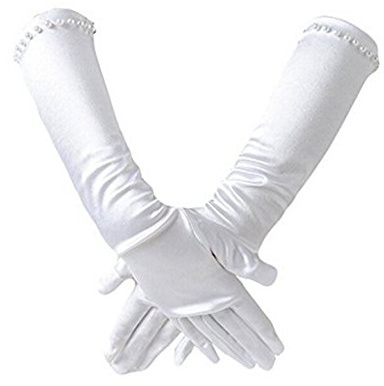 Ever Fairy Guanto per ragazza bianco classico da sposa (L(8-12anni))