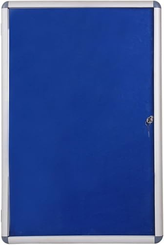 Viz-Pro Indoor Tamperproof Lockable Noticeboard 900X600mm | Pin Memo Board with Aluminium Frame, Wall Mounted Bulletin Board with 2 Keys