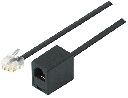 TPFNet Premium Modular-Verlängerungskabel, Telefon Verlängerungskabel (RJ11 Stecker (6P4C) / RJ11 Buchse (6P4C), 4-polig, belegt) zum Verlängern des Anschlusskabels, 6m