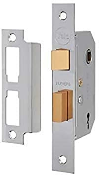 Yale 2 Lever Mortice Basic Security, Chrome Finish, 3 Inch/76 mm