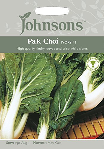 Johnsons 14939 Vegetable Seeds, PAK Choi Ivory F1, Green,White