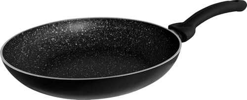 Pensofal, Padella alta, Serie BioStone®, Alluminio con rivestimento antiaderente, Diametro 26 cm, Manico in bakelite, Adatta All'Induzione, Effetto Pietra, Nero