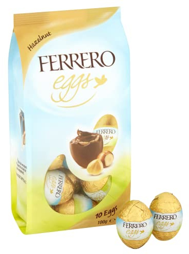 Ferrero Uova di Pasqua da collezione, mini cioccolato croccante alla nocciola, regali di Pasqua, caccia alle uova di Pasqua, 100 g