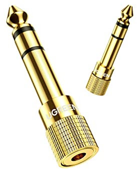UGREEN 3.5mm to 6.35mm Headphone Jack Adapter Mini Jack Audio Adaptor 1/8 to 1/4 Inch Plug Stereo Aux Converter 2 Pack for Electric Keyboard Mixer Amplifier Speaker Earphone DAC Receiver Drum