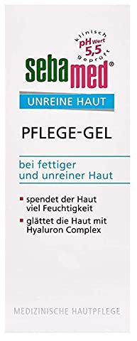 Sebamed Unreine Haut Unreine Haut Pflege-Gel, glättet die Haut mit Hyaluron Complex, beruhigt und pflegt die unreine und fettige Haut, Inhalt 50 ml