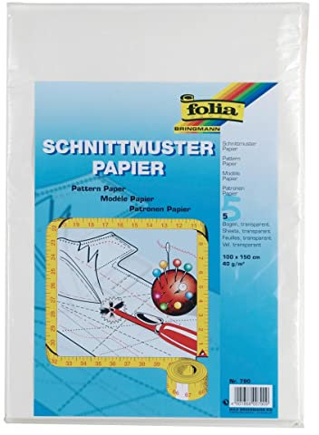 Schnittmusterpapier - 100 x 150 cm, 5 Bogen, transparent