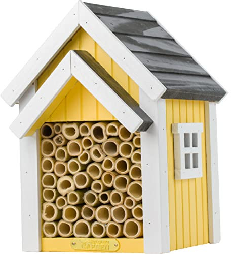 Wildlife Garden WG312 Bienen-Hotel Gelb - Insektenhotel aus Holz