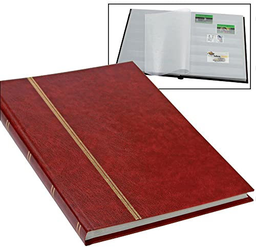 SAFE 131 Livre à insérer pour Timbres-Poste avec 16 Pages Blanches avec dorure sur la Couverture et Le Dos I 170 x 225 mm (Rouge)